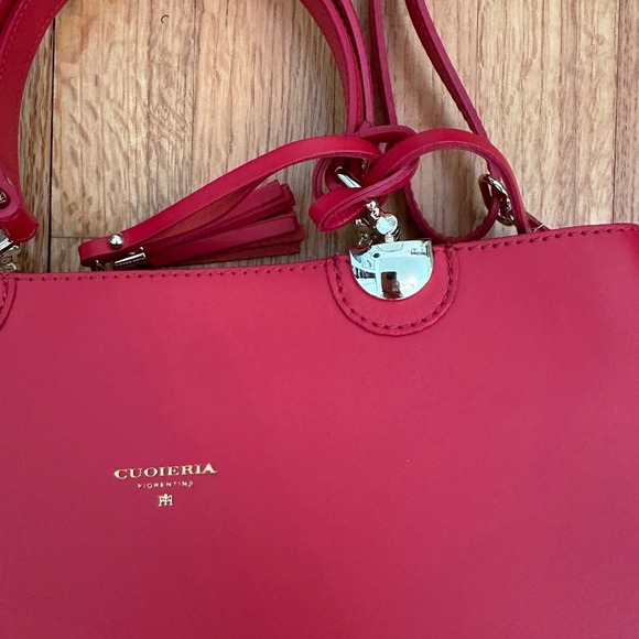 Cuoieria Fiorentina Made In Italy Red Leather Bag - Picture 4 of 12